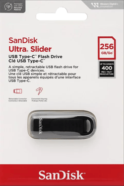 Clé USB Ultra Slider SanDisk - 256 Go - USB 3.2 Gen 1