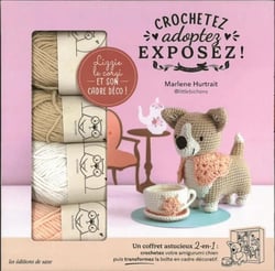 Crochetez, adoptez, exposez ! Un coffret astucieux 2-en-1 : Lizzy le corgi et  son cadre déco !
