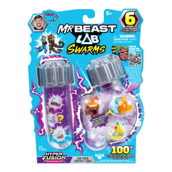3 mini figurines MrBeast Lab - Moose Toys - Swarms Fusion - 2,5 cm - Modèles Aléatoire