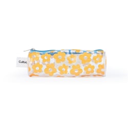 Trousse transparente ronde 1 compartiment - Fleurs - Cultura