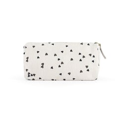 Trousse velours - Beige et coeurs - Cultura