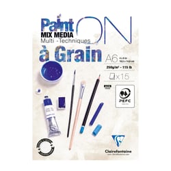 Bloc de 15 feuilles de papier à grain Paint'On - Clairefontaine - A6 - 250 g/m²