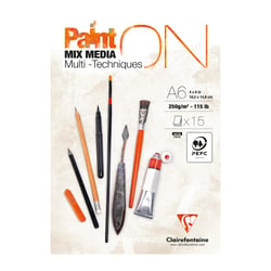 Bloc de 15 feuilles de papier Paint'On - Clairefontaine - A6 - 250 g/m²