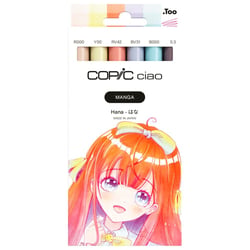 Lot de 6 marqueurs alcool Copic Ciao - Manga Hana