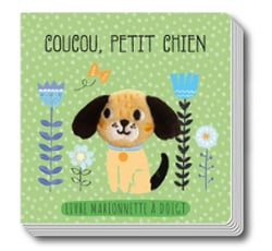 Coucou, petit chien livre marionnette a doigt