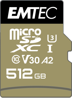 Carte microSD EMTEC - 512GB - UHS-I U3 V30 A2