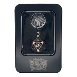 Porte-clé D20 Vieux Rose + lot de 7 mini dés métal 5 mm - Epic Forge 