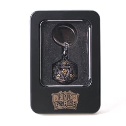 Porte-clés dé D20 Epic Forge - Noir doré - Métal