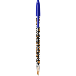 Stylo-Bille Cristal - Bic - Pointe Moyenne ( 1,0 mm ) - Encre bleue - Léopard