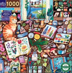 Puzzle 1000 pièces - Naturalist's Cat - Eeboo - Fromat carré