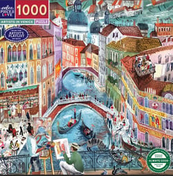 Puzzle 1000 pièces - Artists in Venice - Eeboo - Fromat carré
