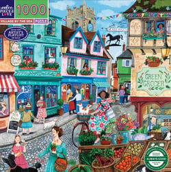 Puzzle 1000 pièces - Village by the Sea - Eeboo - Fromat carré
