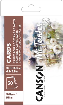 30 feuilles Cartes postales Canson - Mi-teintes - 0,5 x 14,8 cm - 160 g/m² - Blanc