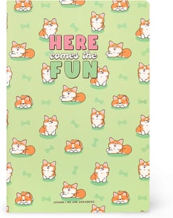 Carnet Legami - Vert – B5 18,5 x 24,8 cm – Here comes the fun - 100 pages lignées