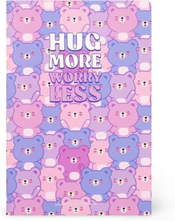 Carnet Legami - Violet – B5 18,5 x 24,8 cm – Hug more worry less - 100 pages lignées