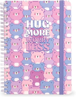 Carnet Legami - Violet – A4 21 x 29,7 cm – Hug more worry less - 160 pages lignées