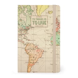 Cahier Legami - Beige– 13 x 21 cm – To travel is to live - 164 pages