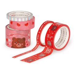 5 Rubans Adhésifs Décoratifs Legami - Papier Teddy Bear - Tape by Tape