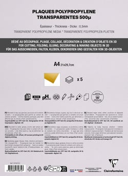 5 feuilles polypro  - A4 - Or