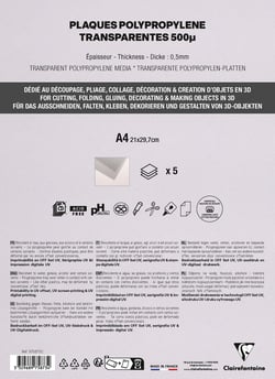 5 feuilles polypro  - A4 - Argent