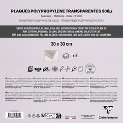 5 feuilles polypro  - 30 x 30 cm - Argent