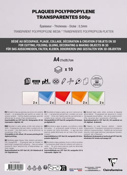 5x2 feuilles polypro - A4 - 5 couleurs assorties