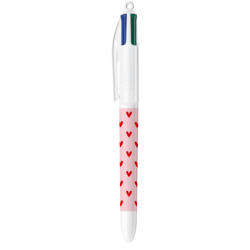Stylo-Bille 4 Couleurs "Ca c'est l'amour" - Bic - Pointes moyennes 1,0 mm rétractables - Pink Saint Valentin