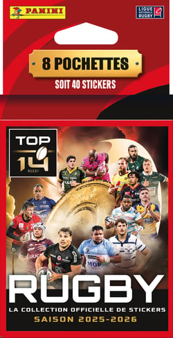 Rugby Top 14 2025 2026 blister 8 pochettes - Panini