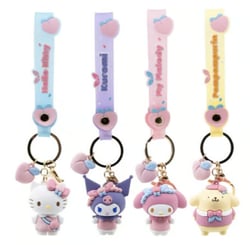 Porte-clés avec dragonne - YuMe Hello Kitty and Friends Peach Series - Modèle aléatoire - Produit vendu à l'unité