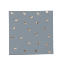 Lot de 20 serviettes - Petits Cœurs Bleu Orage et Or - Artyfêtes