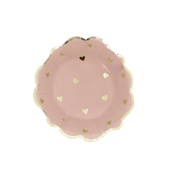 Lot de 8 bols - Petits Cœurs Rose et Or - Artyfêtes