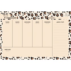 Planner hebdomadaire Exacompta - Léopard clair