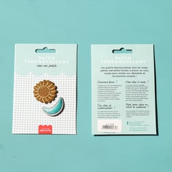 Ecusson thermocollant à paillettes - Soleil & Lune