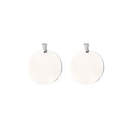 Porte-clés ronds en métal brut à personnaliser x2 - Gravure laser - Créalia