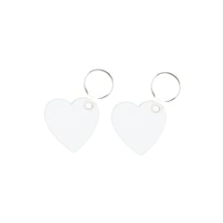 Porte-clés sublimables coeurs en bois x2 - Créalia