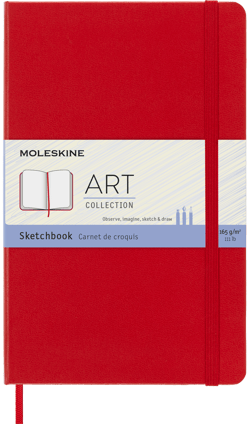 Carnet de croquis Moleskine - Rouge écarlate  – Grand format - Pages unies
