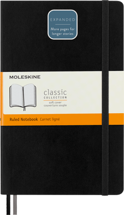 Carnet Moleskine - Noir - 400 pages lignées