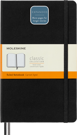 Carnet Moleskine - Noir - 400 pages lignées