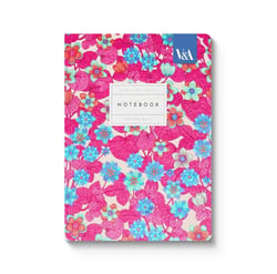 Carnet premium Ohh Deer - A5 14,8 x 21 cm – Neon Floral Pink and Blue - Pages lignées