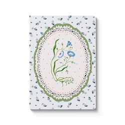 Carnet premium Ohh Deer - A5 14,8 x 21 cm – Blue & Cream Roots Vignette - Pages lignées