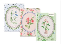 Lot de 3 carnets premium Ohh Deer - A5 14,8 x 21 cm  – Floral Vignette - Pages lignées
