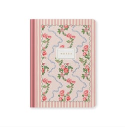 Carnet premium Ohh Deer - B6 12,5 x 17,6 cm – Rose Flutter Stripe - Pages lignées