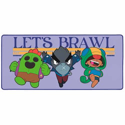 Tapis de souris XXL Brawl Stars Subsonic - Let's brawl Spike, Crow et Leon - 90 x 40 cm