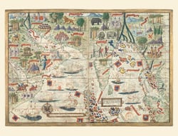 Carte - Atlas Miller : Océan Indien Nord avec l'Arabie et l'Inde