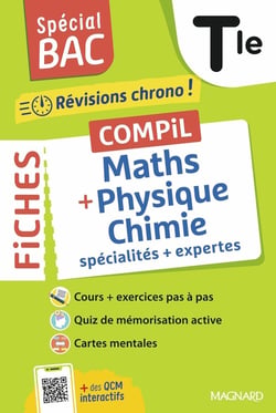 Spécial bac : Compil de Fiches Maths - Physique-Chimie : Terminale - Tout le programme des 2 spécialités en 121 fiches visuelles (édition 2026)