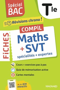 Spécial bac : Compil de Fiches Maths - SVT : Terminale -Tout le programme des 2 spécialités en 120 fiches visuelles (édition 2026)