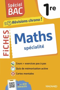Spécial bac : Fiches Maths : 1re - Tout le programme en 53 fiches, mémos, schémas-bilans, exercices et QCM (édition 2026)
