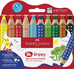 Lot de 10 crayons de couleur - Faber Castell - Grippy