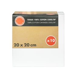 Lot économique de 10 châssis Monali - 20 x 20 cm - Toile coton