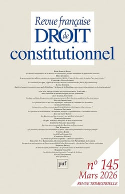 Revue française de droit constitutionnel n.145 (édition 2026)